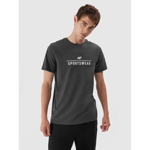 4F T-Shirt 4FAW23TTSHM0878 Szary Regular Fit ze sklepu MODIVO w kategorii T-shirty męskie - zdjęcie 185596856