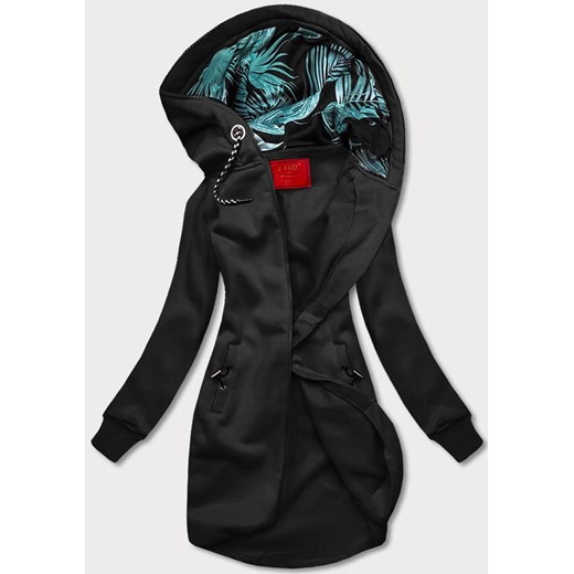 Długa damska bluza czarna (AMG-855B) ze sklepu goodlookin.pl w kategorii Bluzy damskie - zdjęcie 185597439