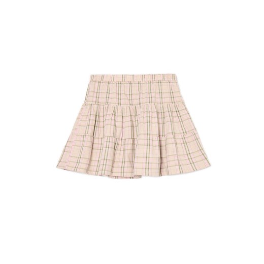 Cropp - Beżowa spódnica mini w kratę - beżowy Cropp M Cropp