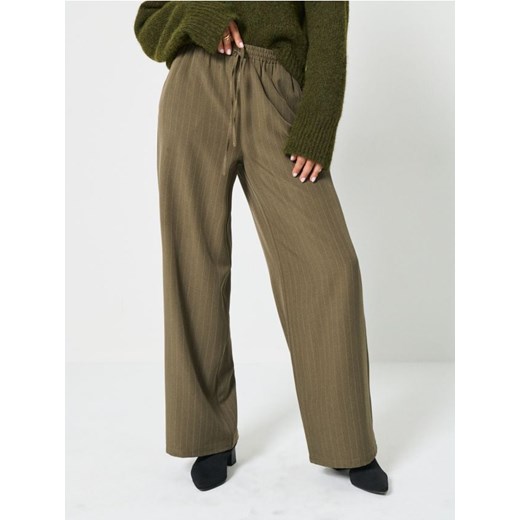 Sinsay - Spodnie wide leg - zielony ze sklepu Sinsay w kategorii Spodnie damskie - zdjęcie 185598359