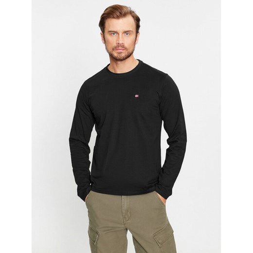 Napapijri Longsleeve Salis NP0A4HN7 Czarny Regular Fit ze sklepu MODIVO w kategorii T-shirty męskie - zdjęcie 185598936