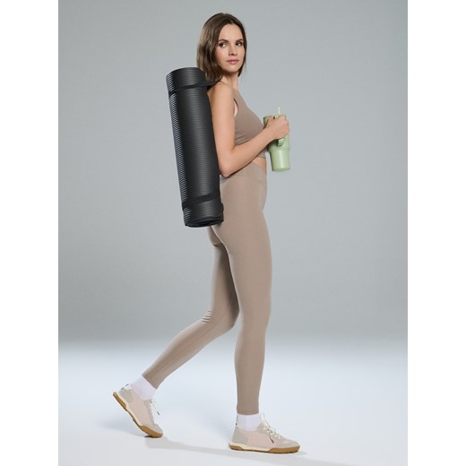 Sinsay - Legginsy Gym Hard - beżowy Sinsay XS Sinsay