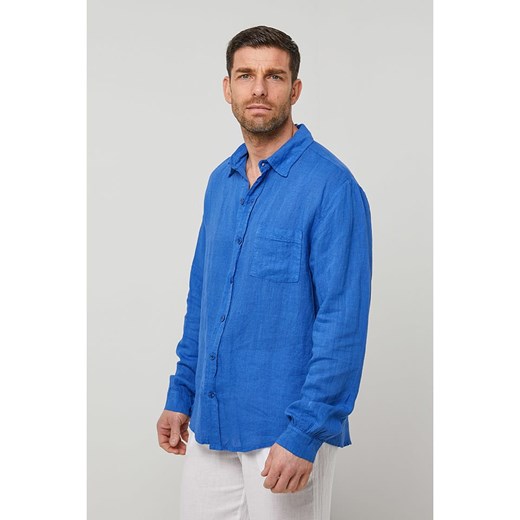 Rodier Lin Lniana koszula w kolorze niebieskim Rodier Lin XL/XXL okazja Limango Polska