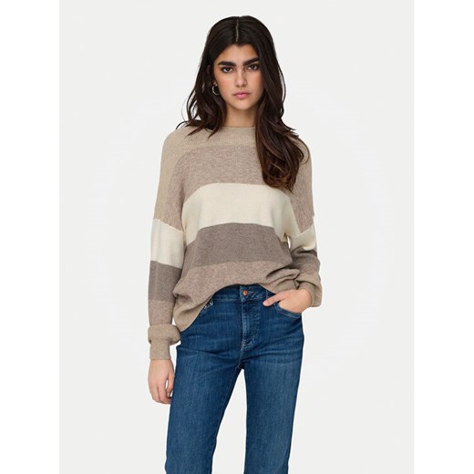 ONLY Sweter Atia 15220044 Beżowy Regular Fit ze sklepu MODIVO w kategorii Swetry damskie - zdjęcie 185602886