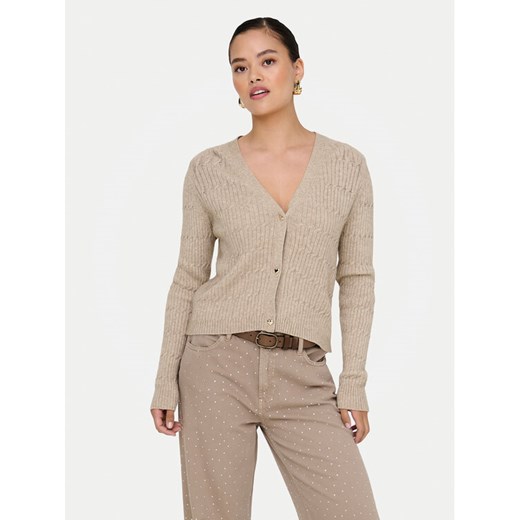 ONLY Kardigan Katia 15310902 Brązowy Regular Fit ze sklepu MODIVO w kategorii Swetry damskie - zdjęcie 185602929