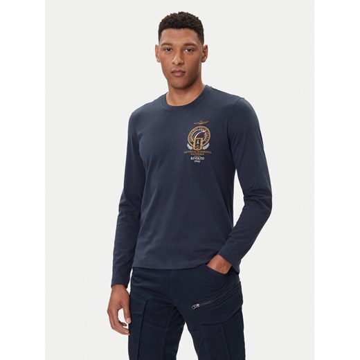 Aeronautica Militare Longsleeve 252TS2467UJ00703 Granatowy Regular Fit ze sklepu MODIVO w kategorii T-shirty męskie - zdjęcie 185606146