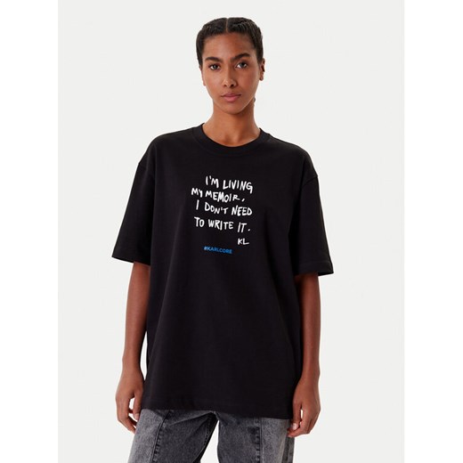Karl Lagerfeld Jeans T-Shirt A4W17009 Czarny Relaxed Fit ze sklepu MODIVO w kategorii Bluzki damskie - zdjęcie 185606199
