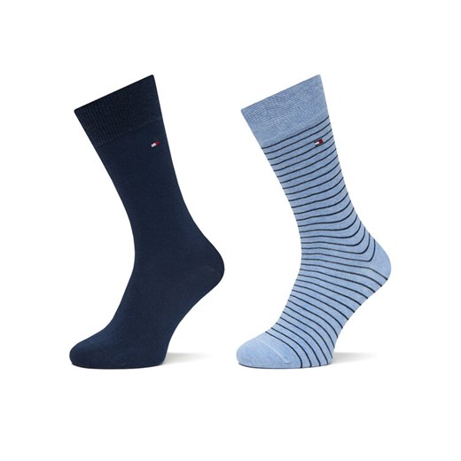 Tommy Hilfiger Zestaw 2 par wysokich skarpet męskich 100001496 Niebieski ze sklepu MODIVO w kategorii Skarpetki męskie - zdjęcie 185606219