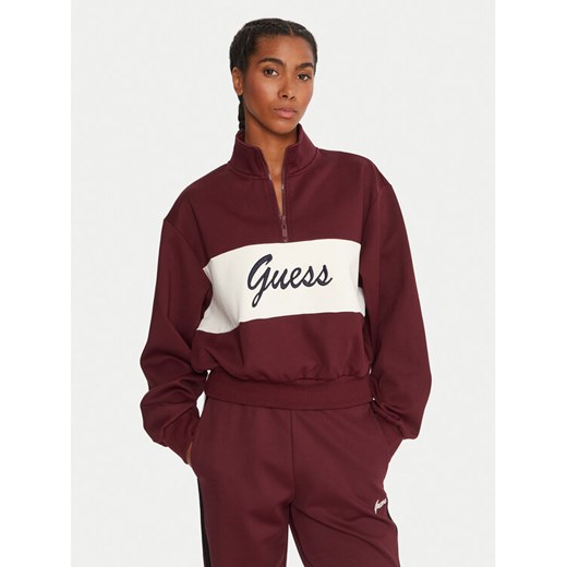Guess Bluza V5BQ00 KCX22 Bordowy Regular Fit ze sklepu MODIVO w kategorii Bluzy damskie - zdjęcie 185606259