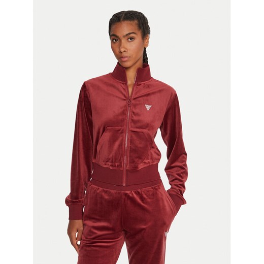 Guess Bluza V3BQ22 K0232 Bordowy Regular Fit ze sklepu MODIVO w kategorii Bluzy damskie - zdjęcie 185606278