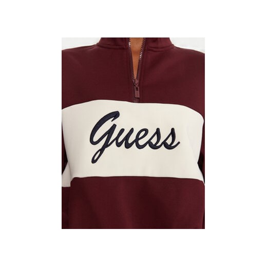 Guess Bluza V5BQ00 KCX22 Bordowy Regular Fit Guess XS MODIVO