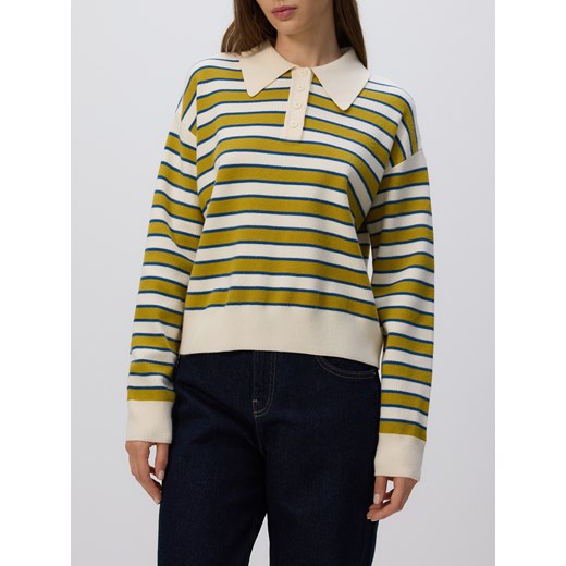 Reserved - Sweter polo z wiskozą - wielobarwny ze sklepu Reserved w kategorii Swetry damskie - zdjęcie 185608347