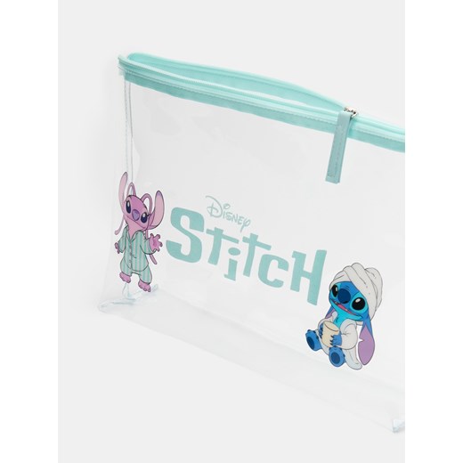 Sinsay - Zamykana kosmetyczka z nadrukiem Stitch - clear Sinsay One Size Sinsay