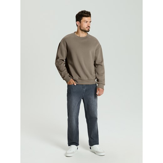 Sinsay - Bluza basic comfort fit - brązowy Sinsay M Sinsay