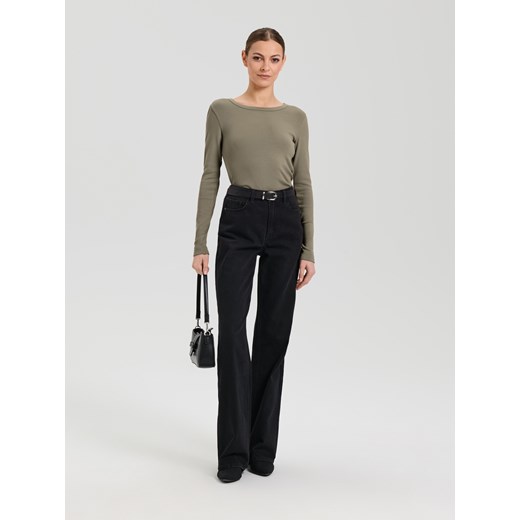 Sinsay - Koszulka z długimi rękawami - khaki Sinsay M Sinsay