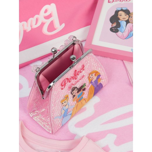 Sinsay - Błyszcząca mała torebka z koralikami Disney Princess - różowy Sinsay One Size Sinsay