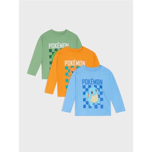 Sinsay - Koszulki z długimi rękawami 3 pack Pokémon - wielobarwny ze sklepu Sinsay w kategorii T-shirty chłopięce - zdjęcie 185615718