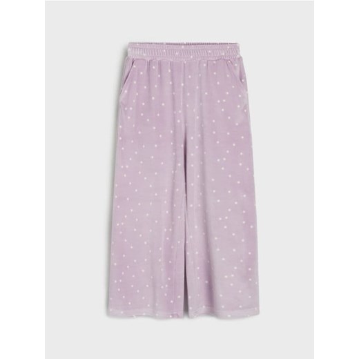 Sinsay - Szerokie spodnie welurowe - fioletowy ze sklepu Sinsay w kategorii Spodnie dziewczęce - zdjęcie 185615878