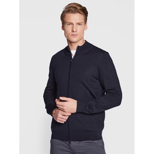 Boss Kardigan Balonso_L 50476347 Granatowy Regular Fit ze sklepu MODIVO w kategorii Swetry męskie - zdjęcie 185616355