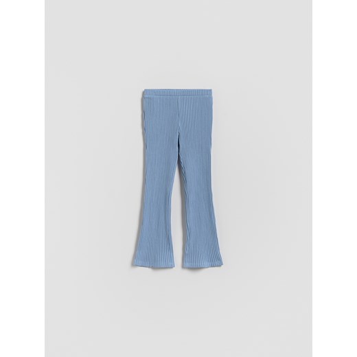 Reserved - Prążkowane spodnie flare - niebieski ze sklepu Reserved w kategorii Spodnie dziewczęce - zdjęcie 185617158