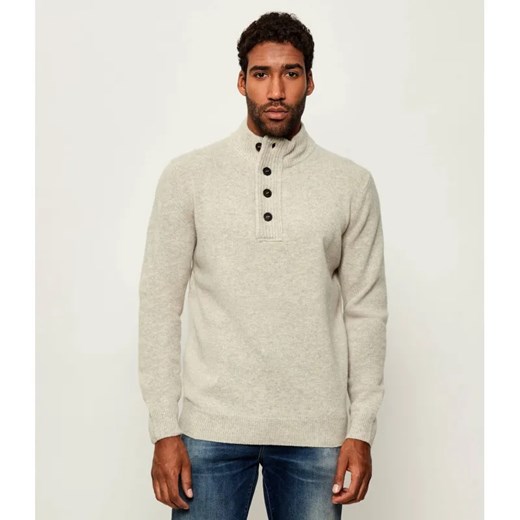 Barbour Wełniany sweter Essential Patch Half | Regular Fit ze sklepu Gomez Fashion Store w kategorii Swetry męskie - zdjęcie 185617665