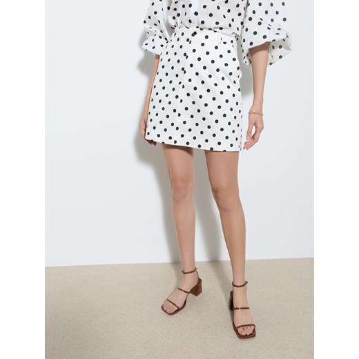 Mohito - Spódnica mini w groszki - kremowy Mohito 40 Mohito