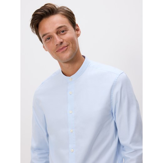 Reserved - Bawełniana koszula slim fit - jasnoniebieski ze sklepu Reserved w kategorii Koszule męskie - zdjęcie 185620586