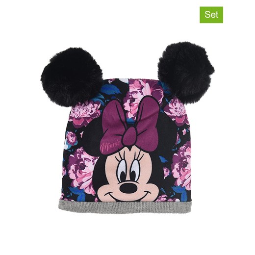 Disney Minnie Mouse 3-częściowy zestaw &quot;Myszka Minnie&quot; w kolorze fioletowo-szaro-czarnym ze sklepu Limango Polska w kategorii Czapki dziecięce - zdjęcie 185621309