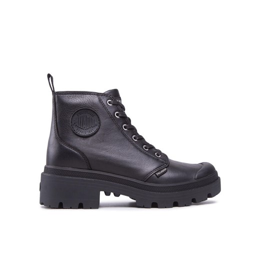 Trapery Palladium Pallabase Leather 96905-001-M Czarny ze sklepu eobuwie.pl w kategorii Workery damskie - zdjęcie 185621516