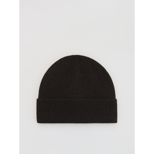 Reserved - Wełniana czapka z dodatkiem kaszmiru - ciemnobrązowy Reserved ONE SIZE Reserved