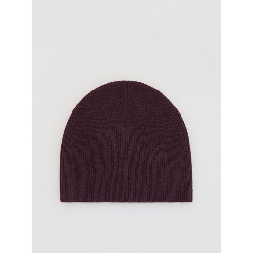 Reserved - Wełniana czapka z dodatkiem kaszmiru - mahoniowy Reserved ONE SIZE Reserved