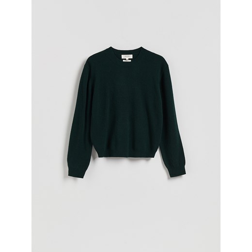 Reserved - Wełniany sweter - ciemnozielony Reserved XS Reserved