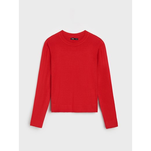 Sinsay - Sweter z okrągłym dekoltem - czerwony Sinsay L Sinsay