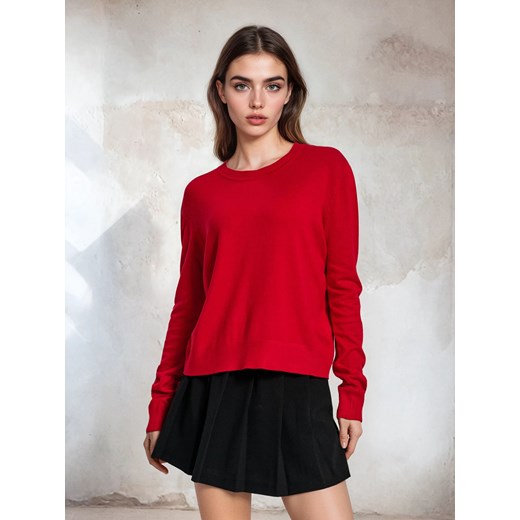 Sinsay - Sweter z okrągłym dekoltem - czerwony Sinsay S Sinsay