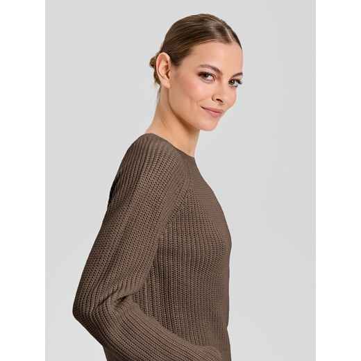 Sinsay - Basic sweter z długimi rękawami - brązowy Sinsay XL Sinsay