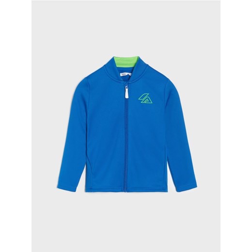 Sinsay - Bluza z odblaskowym nadrukiem Active - niebieski Sinsay 140 (9-10 l) Sinsay