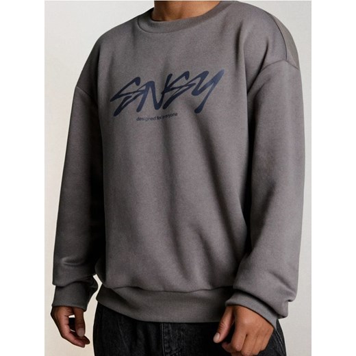 Sinsay - Bluza z napisem - szary ze sklepu Sinsay w kategorii Bluzy męskie - zdjęcie 185625209