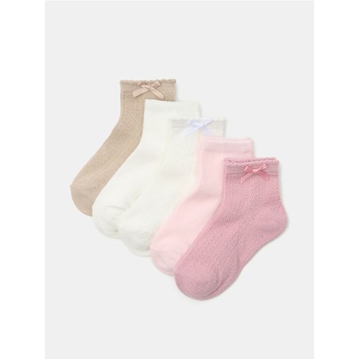 Sinsay - Skarpetki ażurowe z kokardką 5 pack - wielobarwny - id: 681FF-MLC - marki Sinsay - 185625225 Sinsay - Skarpetki ażurowe z kokardką 5 pack - wielobarwny ze sklepu Sinsay w kategorii Skarpetki dziecięce - zdjęcie 185625225
