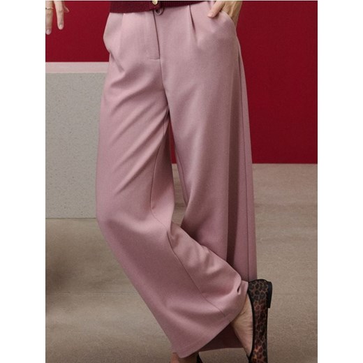 Sinsay - Spodnie wide leg - różowy ze sklepu Sinsay w kategorii Spodnie damskie - zdjęcie 185625226