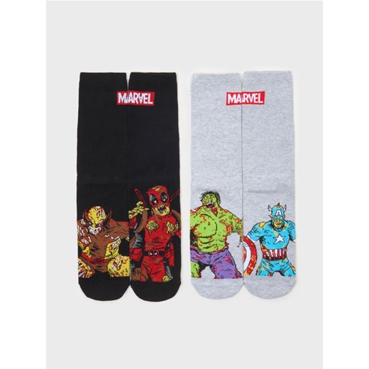 Sinsay - Skarpetki z nadrukiem Marvel 2 pack - wielobarwny ze sklepu Sinsay w kategorii Skarpetki dziecięce - zdjęcie 185625245