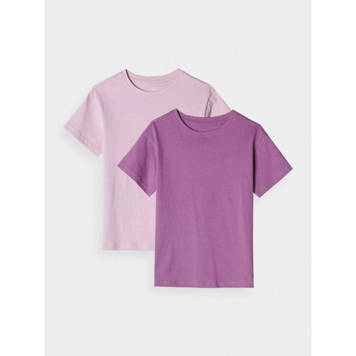 Dziecięcy t-shirt basic (2-pack) 4F 4FJRAW24TTSHU2562 - multikolor ze sklepu Sportstylestory.com w kategorii T-shirty męskie - zdjęcie 185625377