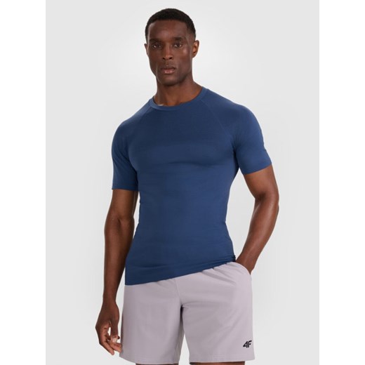 Męska koszulka treningowa 4F 4FWAW25TFTSM1460 - granatowa ze sklepu Sportstylestory.com w kategorii T-shirty męskie - zdjęcie 185625527