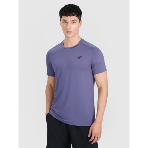 Męska koszulka treningowa 4F 4FWAW25TFTSM1521 - niebieska ze sklepu Sportstylestory.com w kategorii T-shirty męskie - zdjęcie 185625537