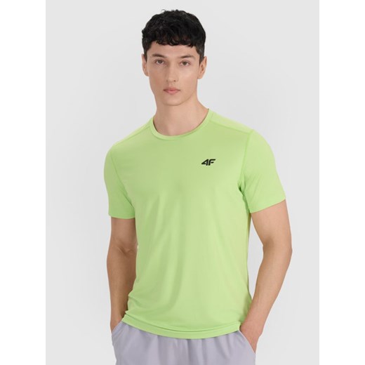 Męska koszulka treningowa 4F 4FWAW25TFTSM1521 - zielona ze sklepu Sportstylestory.com w kategorii T-shirty męskie - zdjęcie 185625549