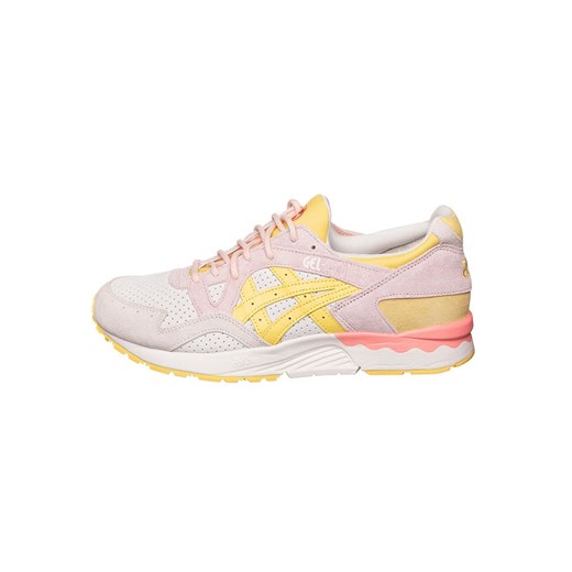 asics Skórzane buty w kolorze biało-żółto-jasnoróżowym do biegania ze sklepu Limango Polska w kategorii Buty sportowe męskie - zdjęcie 185626419