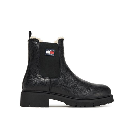 Sztyblety Tommy Jeans Tjw Chelsea Boot Wl EN0EN02826 Czarny ze sklepu eobuwie.pl w kategorii Botki - zdjęcie 185630348