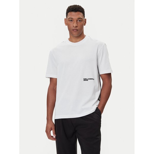 Karl Lagerfeld Jeans T-Shirt A4M17030 Biały Relaxed Fit ze sklepu MODIVO w kategorii T-shirty męskie - zdjęcie 185630856