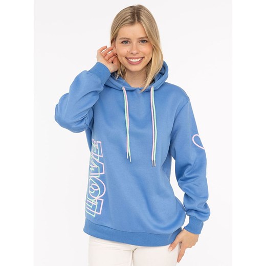 Zwillingsherz Bluza &quot;LOVE 2.0&quot; w kolorze błękitnym ze sklepu Limango Polska w kategorii Bluzy damskie - zdjęcie 185631725