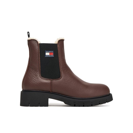 Sztyblety Tommy Jeans Tjw Chelsea Boot Wl EN0EN02826 Brązowy ze sklepu eobuwie.pl w kategorii Botki - zdjęcie 185631777