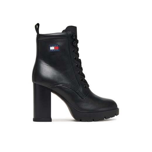 Botki Tommy Jeans Tjw Lace Up EN0EN02832 Czarny ze sklepu eobuwie.pl w kategorii Botki - zdjęcie 185631937